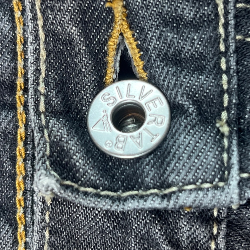 Levis SilverTab Baggy Jeans Mens 33x32 Faded Black Denim 90s Streetwear Wide Leg - Picture 14 of 16